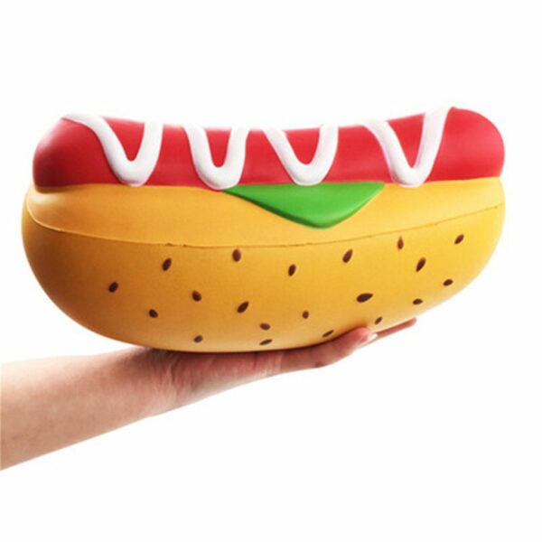 Squishy hot dog geant vu de profil