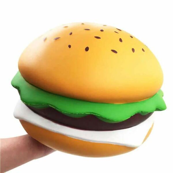 suqishy geant hamburger dans la main